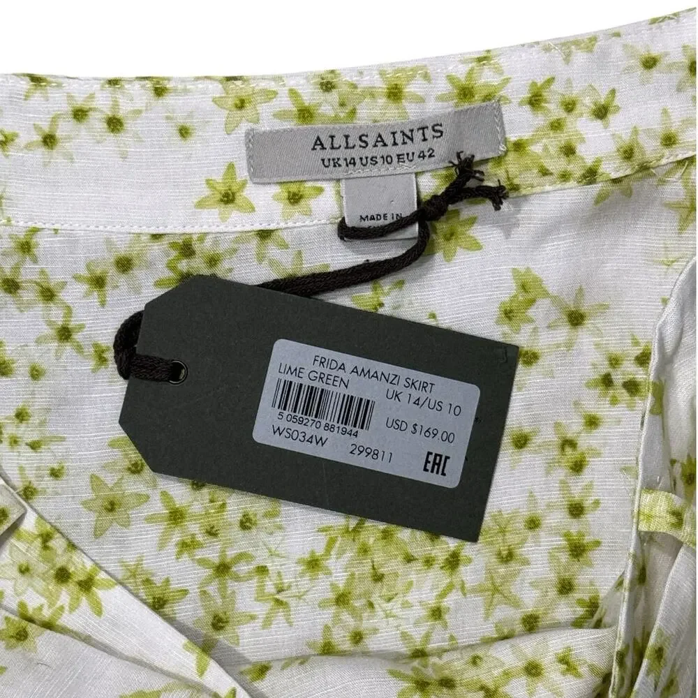 NWT! All Saints Frida Floral Bloomcore Amanzi Printed Skirt - Size 10 - Picture 14 of 16